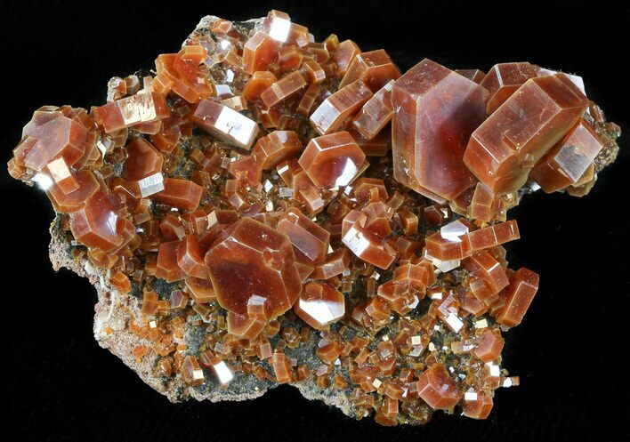 Deep Red Vanadinite Crystals on Matrix - Morocco #42196